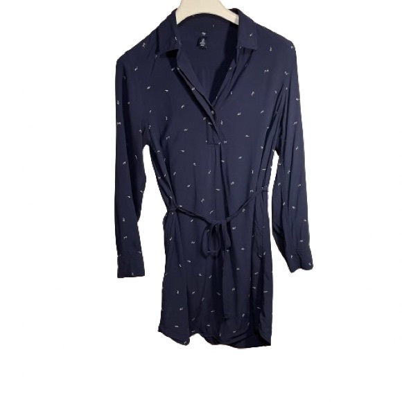 Gap Women Size Medium Summer Dress with Sun Glass Design and Draw String  Blue - Picture 1 of 12